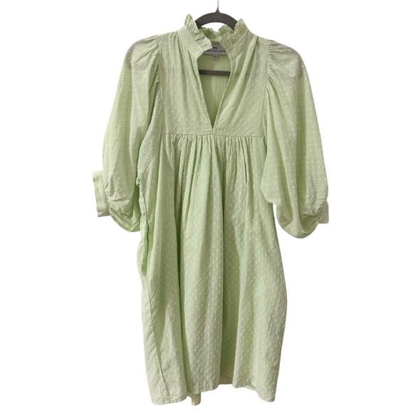 Never A Wallflower High Neck Mini Dress in Mint Swiss Dot Green Size XS - Picture 4 of 12